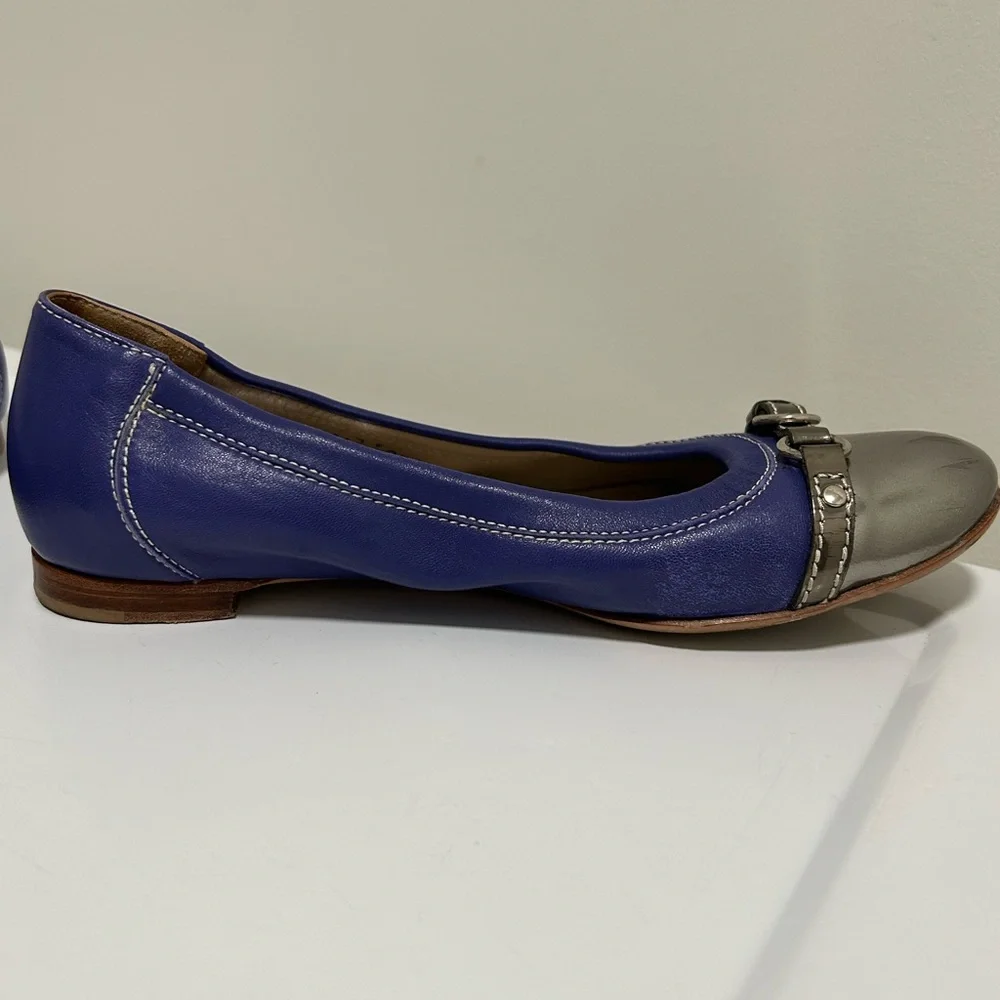 Attilio Giusti Leombruni Ballet Flats Purple Silver Size 8 - Picture 7 of 15
